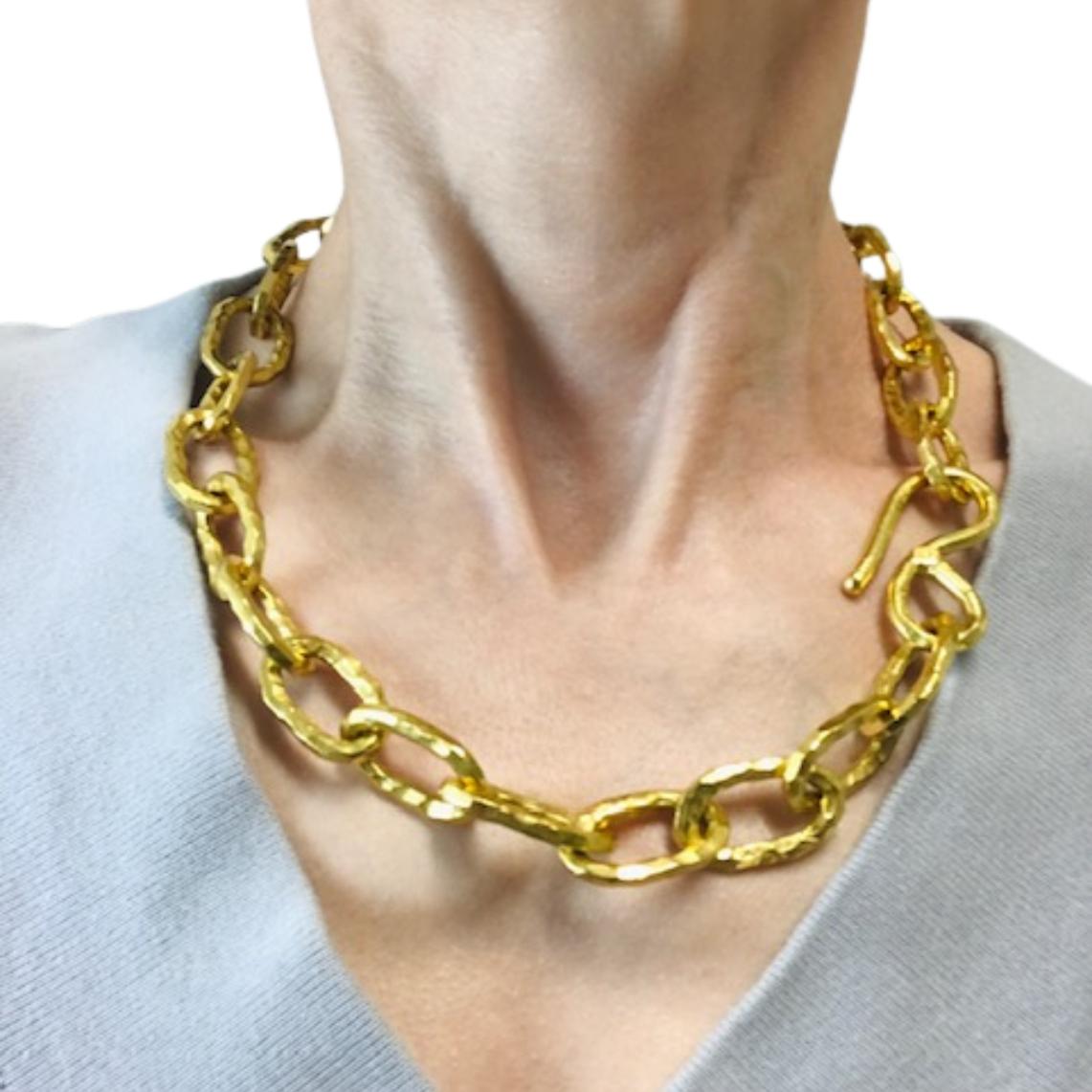 Collana a catena pesante in oro 22k vintage di Jean Mahie in vendita 6