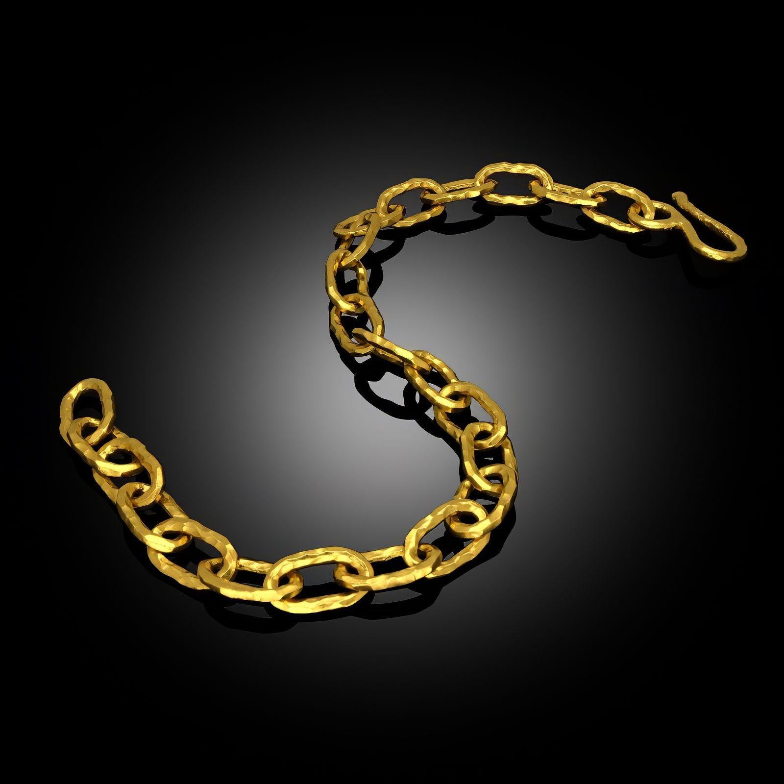Jean Mahie Vintage 'Cadene' Gold Link Necklace en or 22ct Unisexe en vente