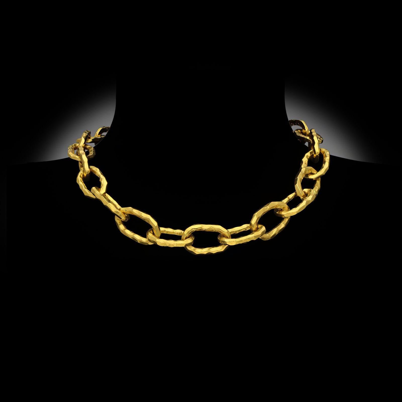 Jean Mahie Vintage 'Cadene' Gold Link Necklace en or 22ct en vente 1