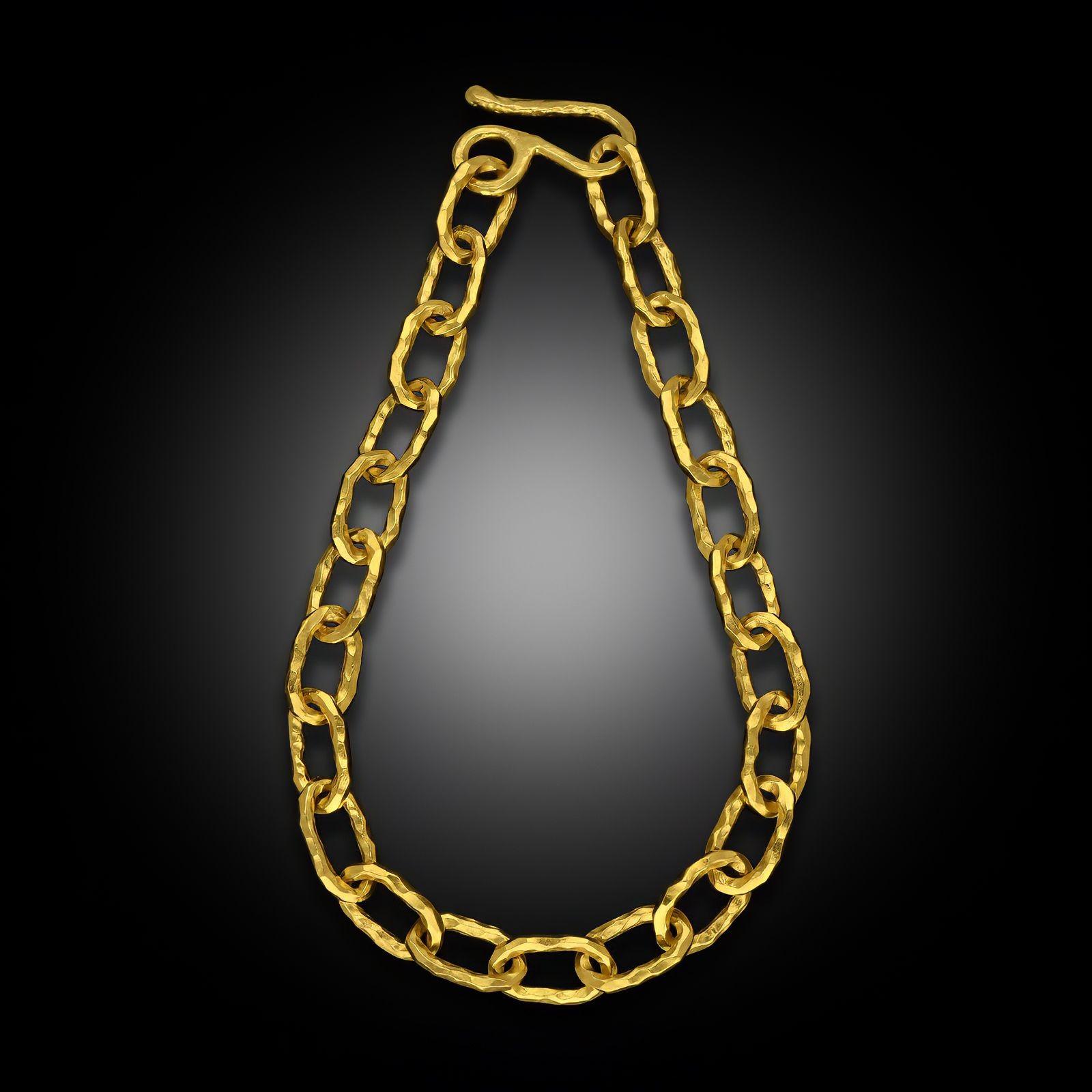 Jean Mahie Vintage 'Cadene' Gold Link Necklace en or 22ct en vente 2