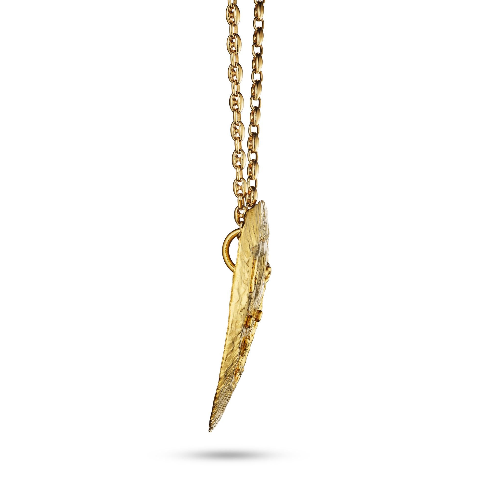 Contemporary Jean Mahie Vintage Gold Lion Head Pendant Necklace