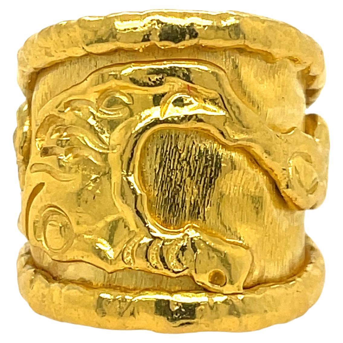 Jean Mahie Wide Ring Yellow Gold