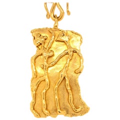 Jean Mahie Yellow Gold Charming Monsters Pendant and Chain