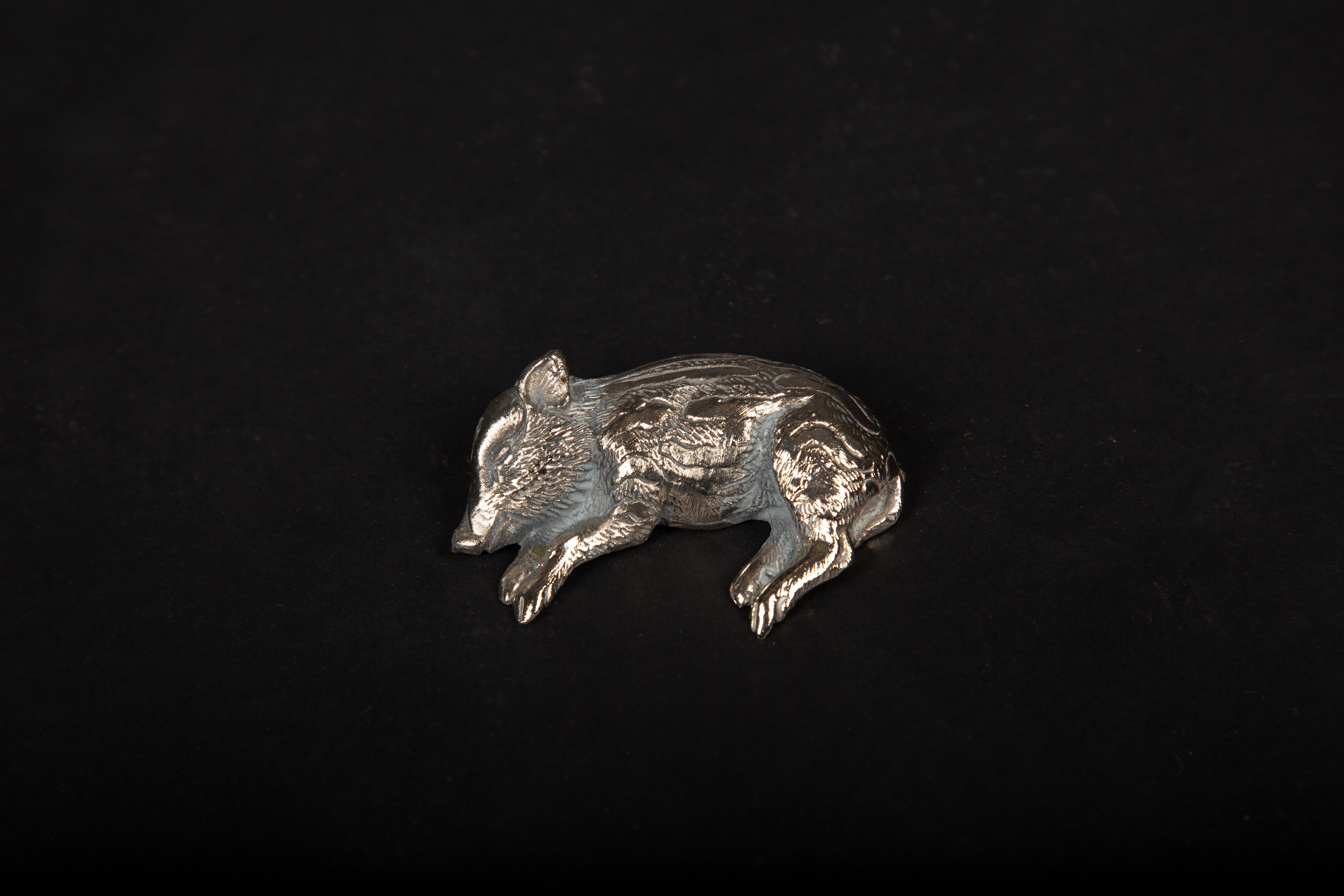 Jean Maillard (1901-1993) Pewter Pig Knife Rests: Exquisite Sculptural Delights For Sale 5