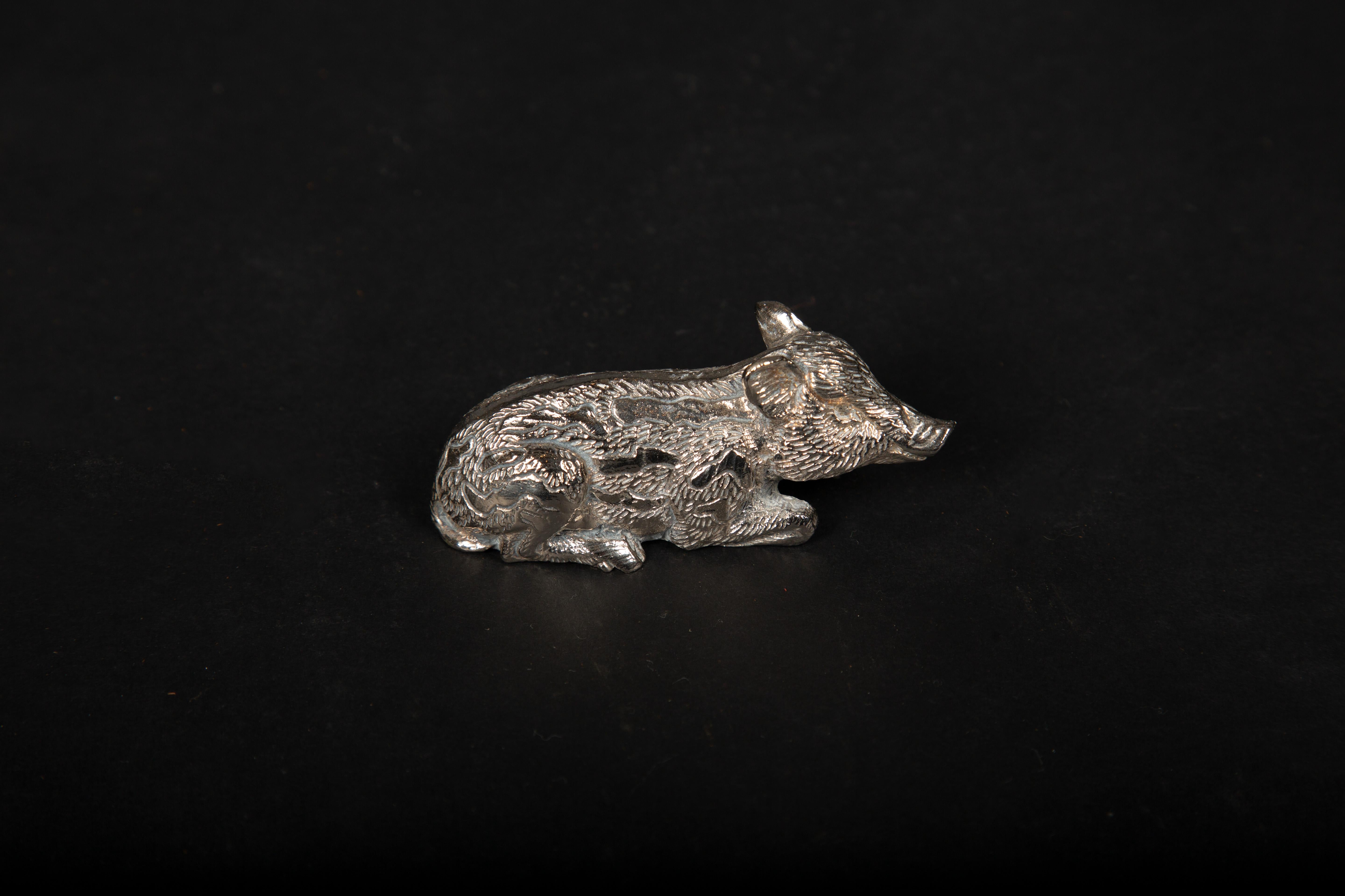 Jean Maillard (1901-1993) Pewter Pig Knife Rests: Exquisite Sculptural Delights For Sale 2