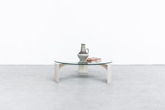 Jean Maneval Inspired MOD Enameled Metal Glass and Coffee Table