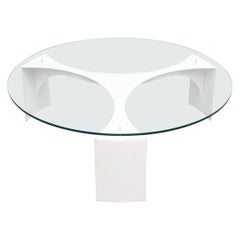 Jean Maneval Inspired MOD Enameled Metal Glass and Coffee Table
