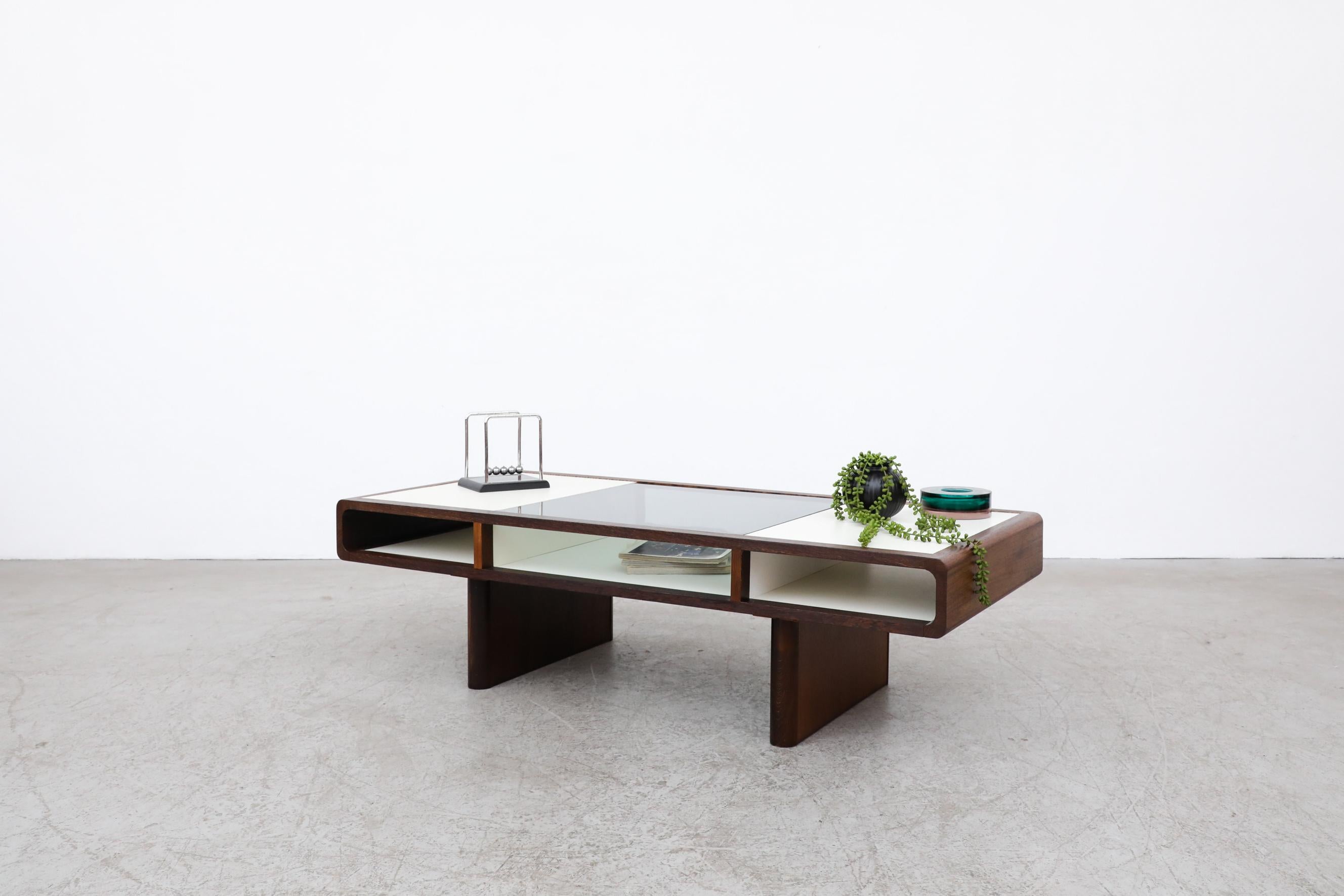 Mid-Century Modern Jean Maneval Style Wenge and White Coffee Table