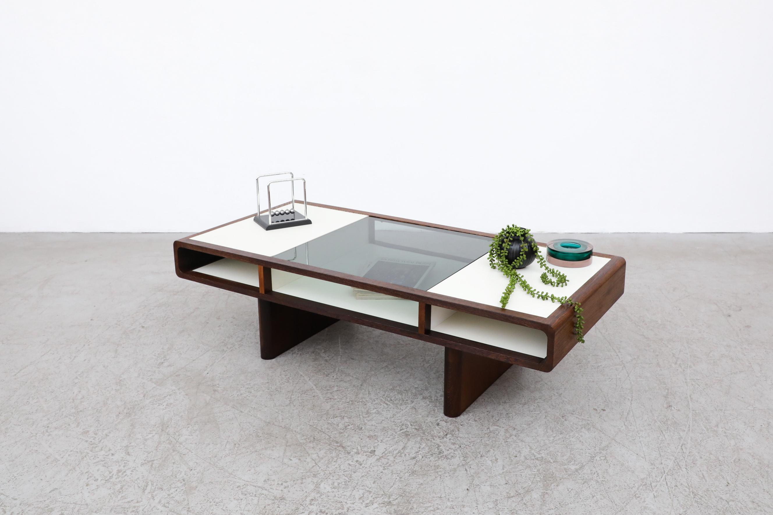 Dutch Jean Maneval Style Wenge and White Coffee Table
