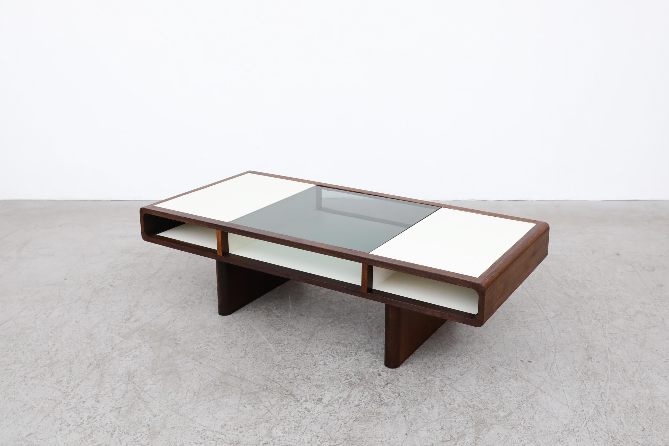 20th Century Jean Maneval Style Wenge and White Coffee Table