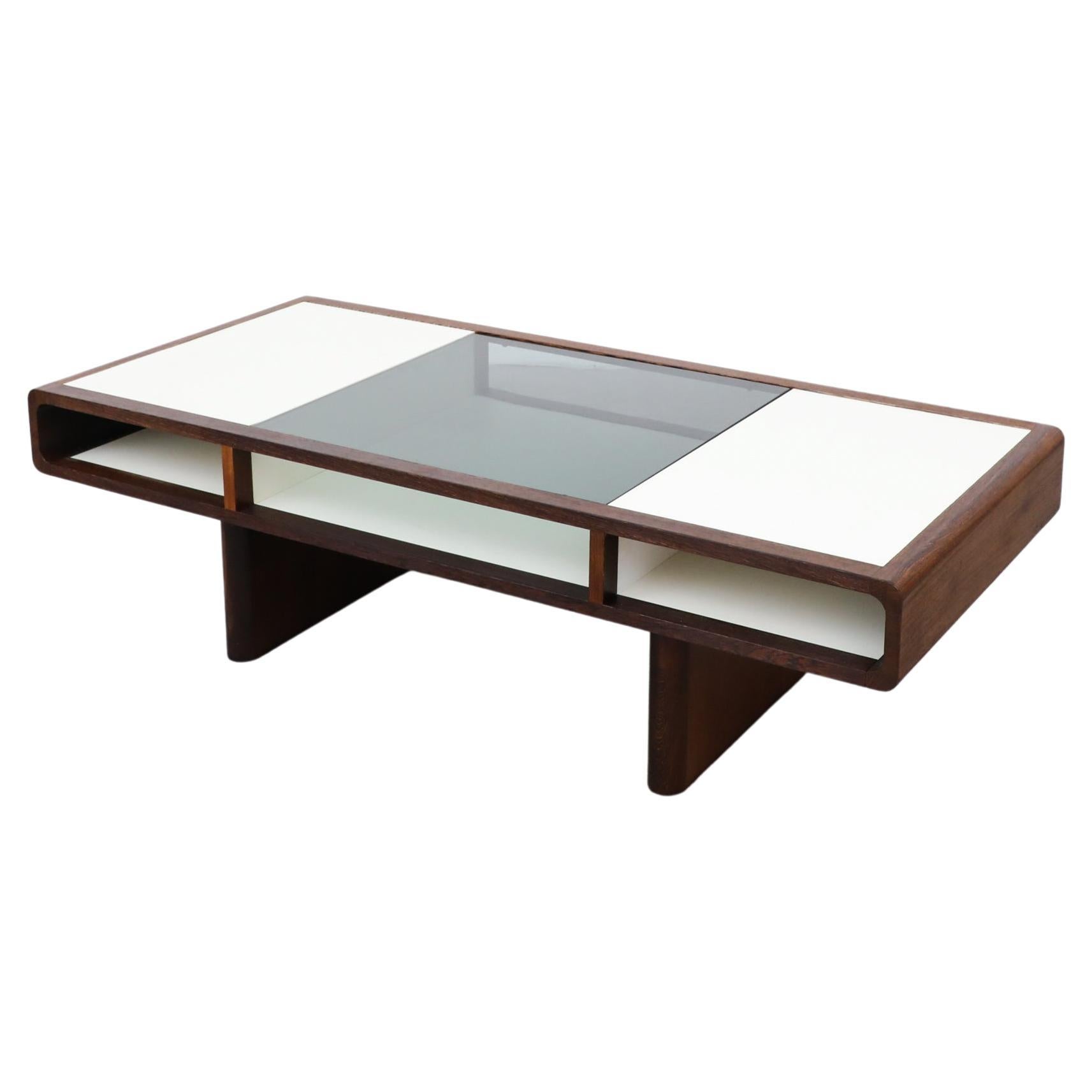 Jean Maneval Style Wenge and White Coffee Table