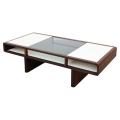 Jean Maneval Style Wenge and White Coffee Table