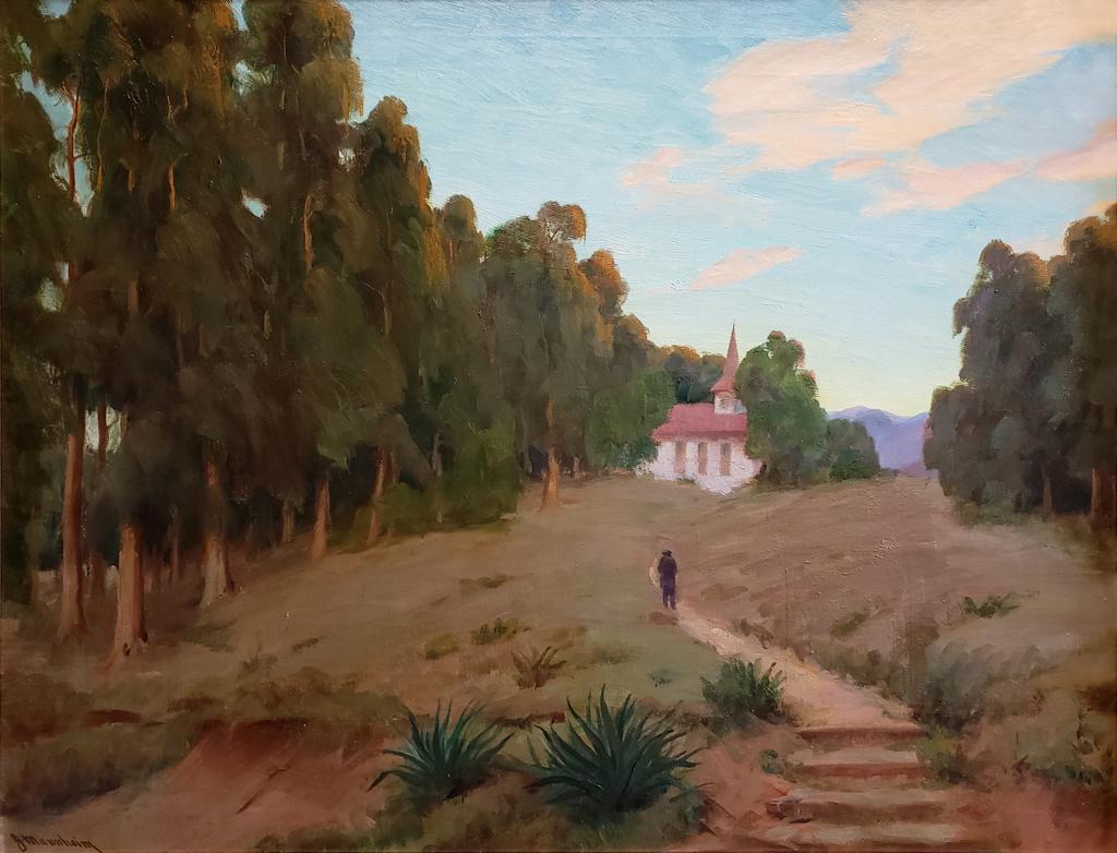Pathway to the Church, c. 1915 - Painting by Jean Mannheim