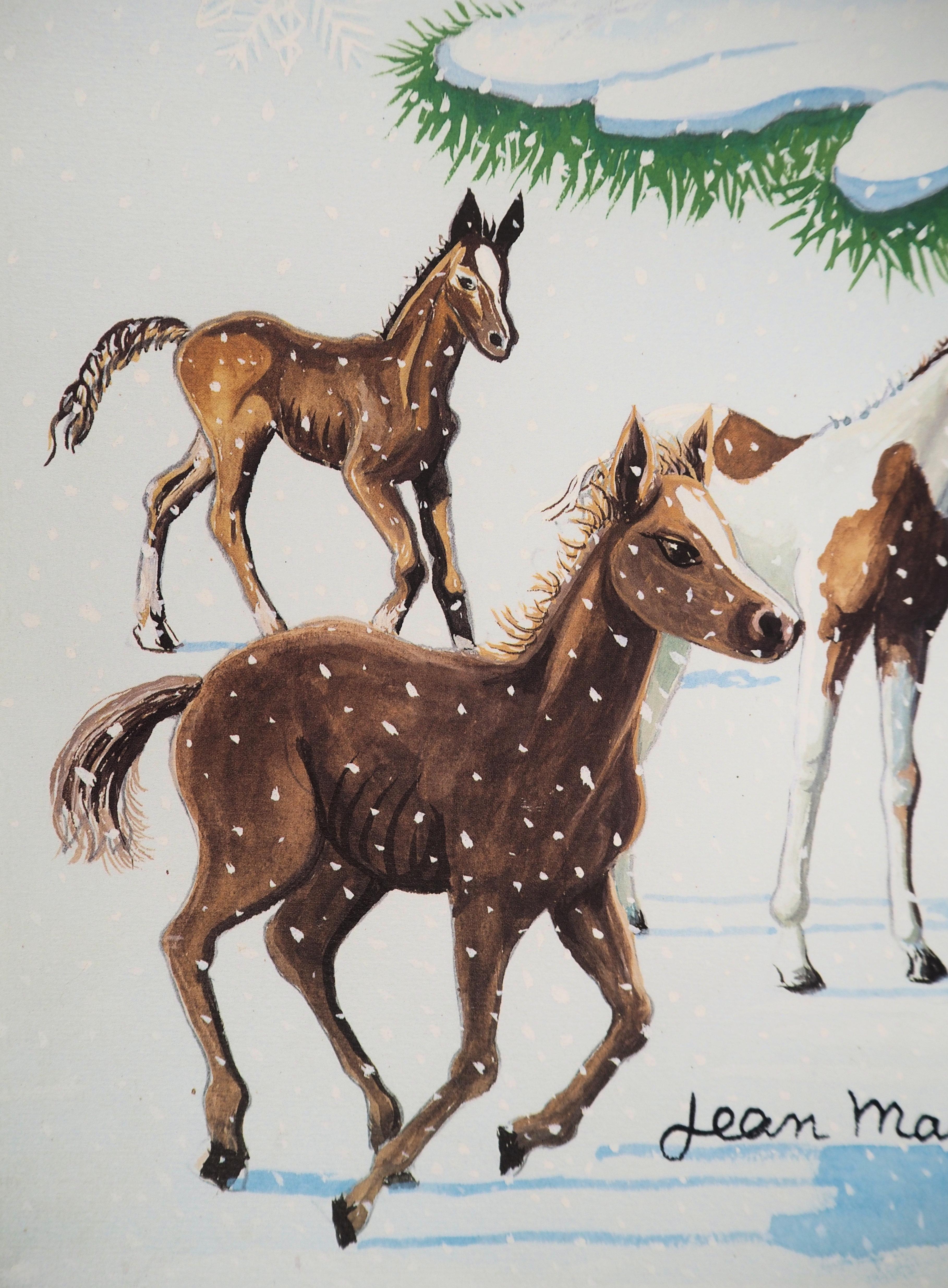 Christmas Tree and Horses - Lithograph, Ltd 100 copies For Sale 2