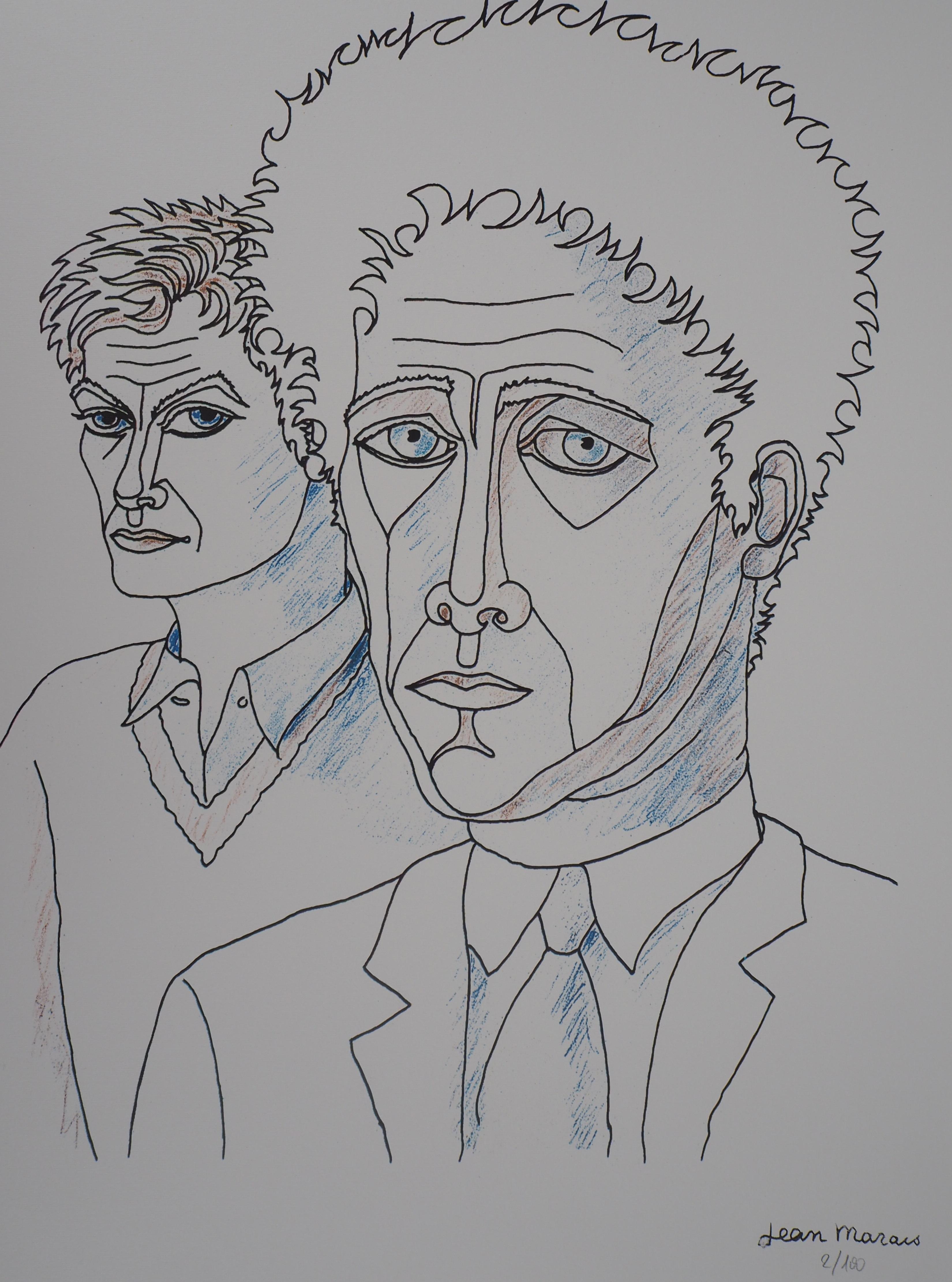 Jean Cocteau and Me - Lithograph, Numbered /100 - Modern Print by Jean Marais