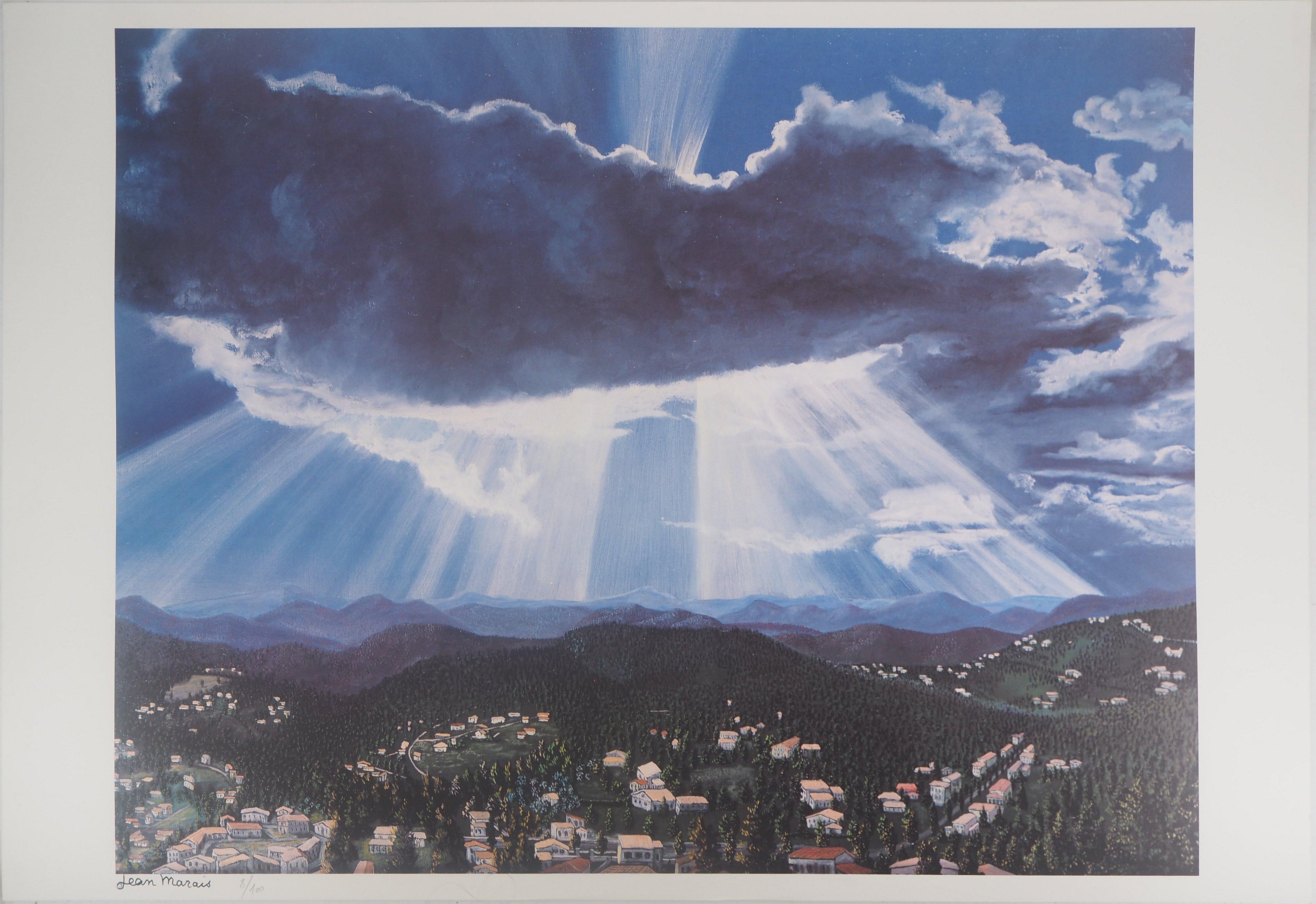 Jean MARAIS : Sunny Landscape (Vallauris), Signed lithograph
