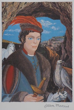 Jean MARAIS : The falconer, signed Offset print