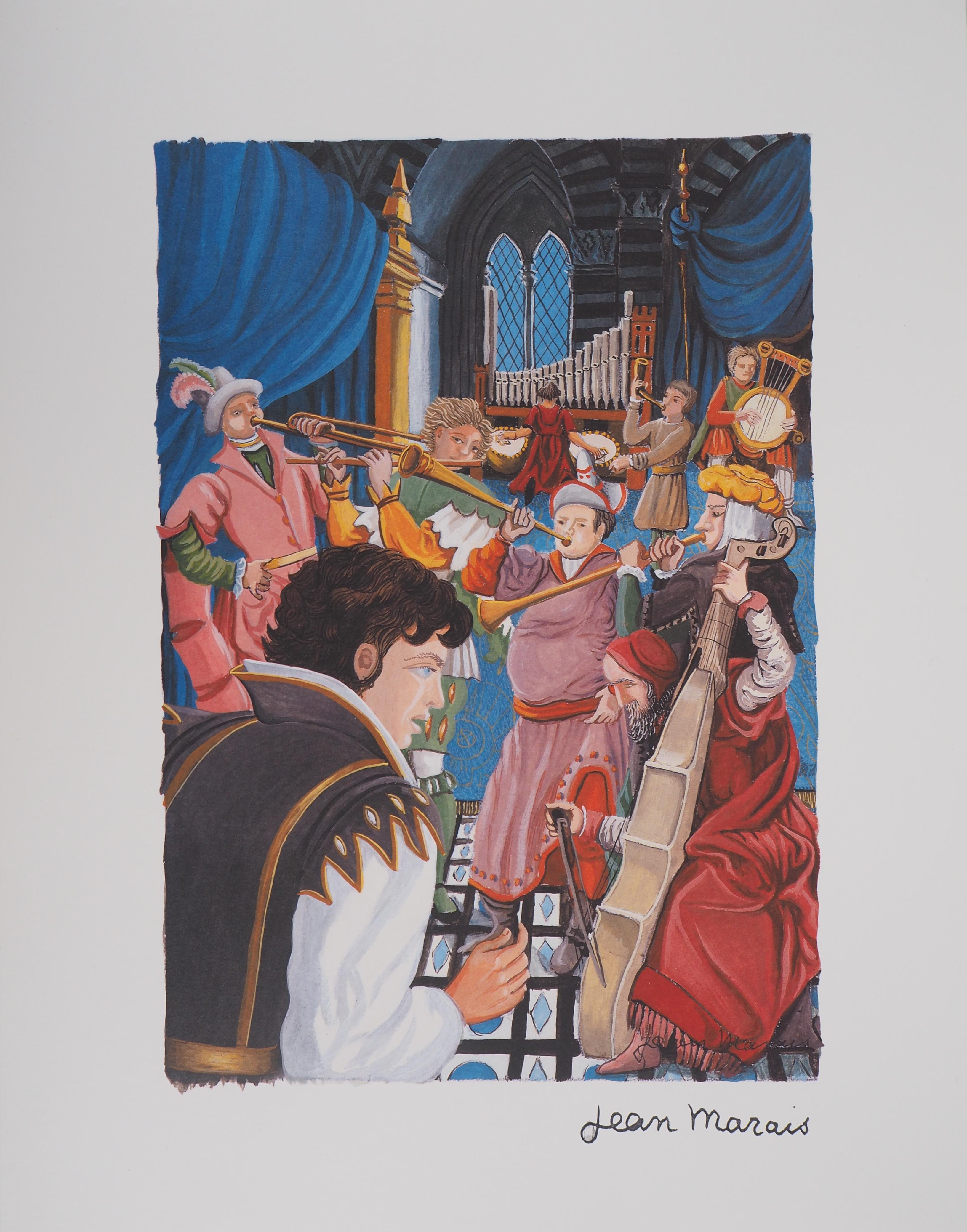 Jean Marais Portrait Print - Jean MARAIS : The musical parade, signed Offset print