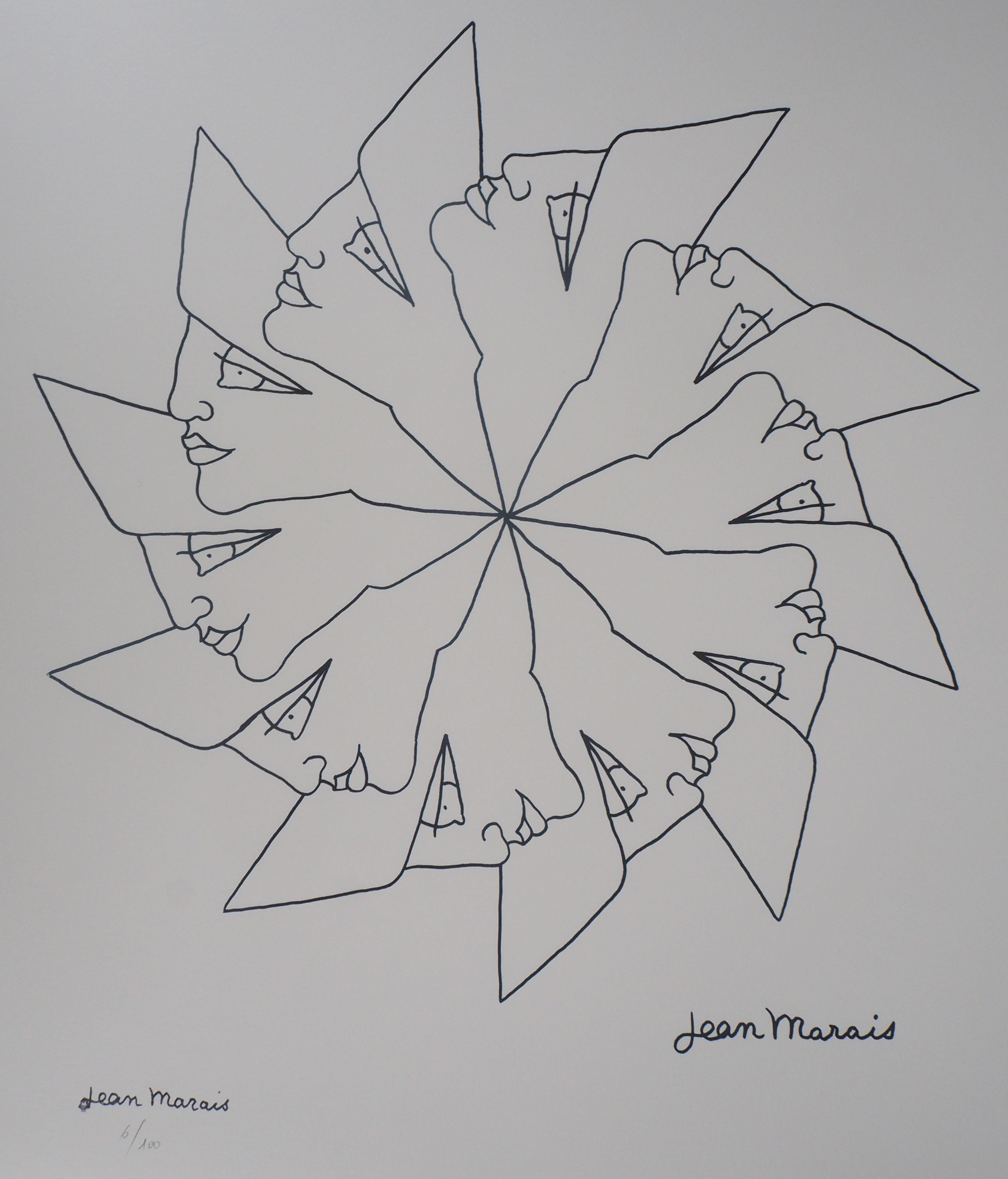 La Ruota della Vita: verso il futuro - Litografia, Ltd 100 copie - Print Moderno di Jean Marais