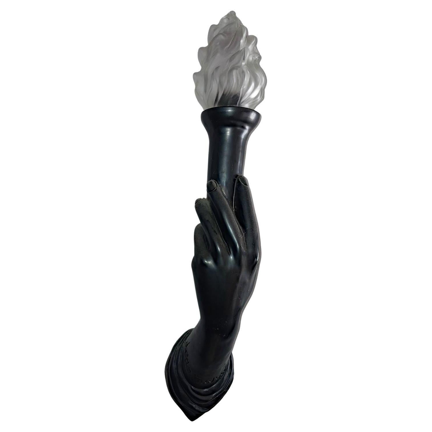 Mid-Century Modern Jean Marais (1913-1988) exceptional set of 6 ceramic and glass wall lights For Sale