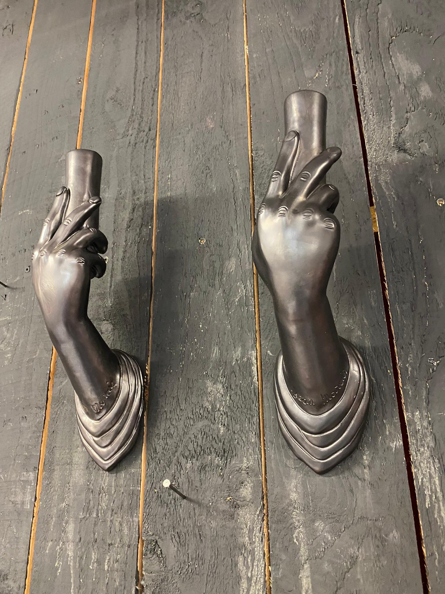 Jean Marais Rare Pair of Ceramic Sconces circa 1950/1960 Signed For Sale 5