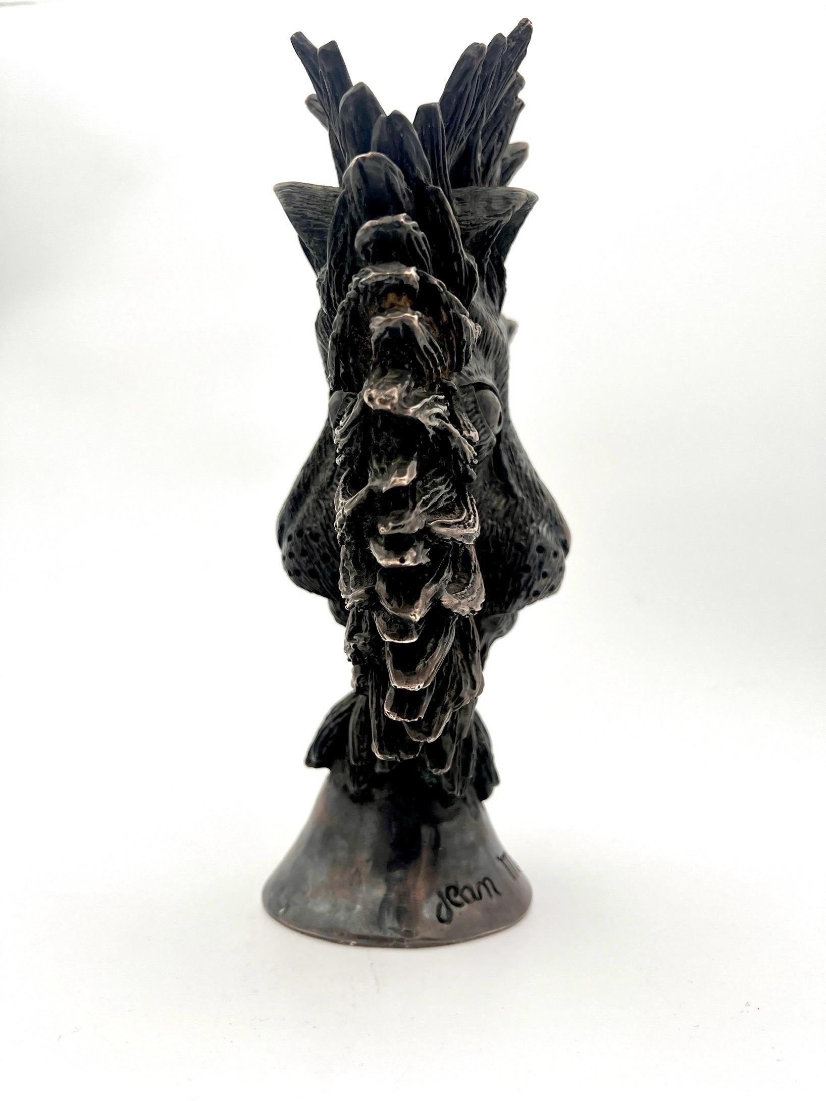 Fait main Jean Marais (1913-1998)The beast and the beauty (1947) sculpture en bronze signée. en vente