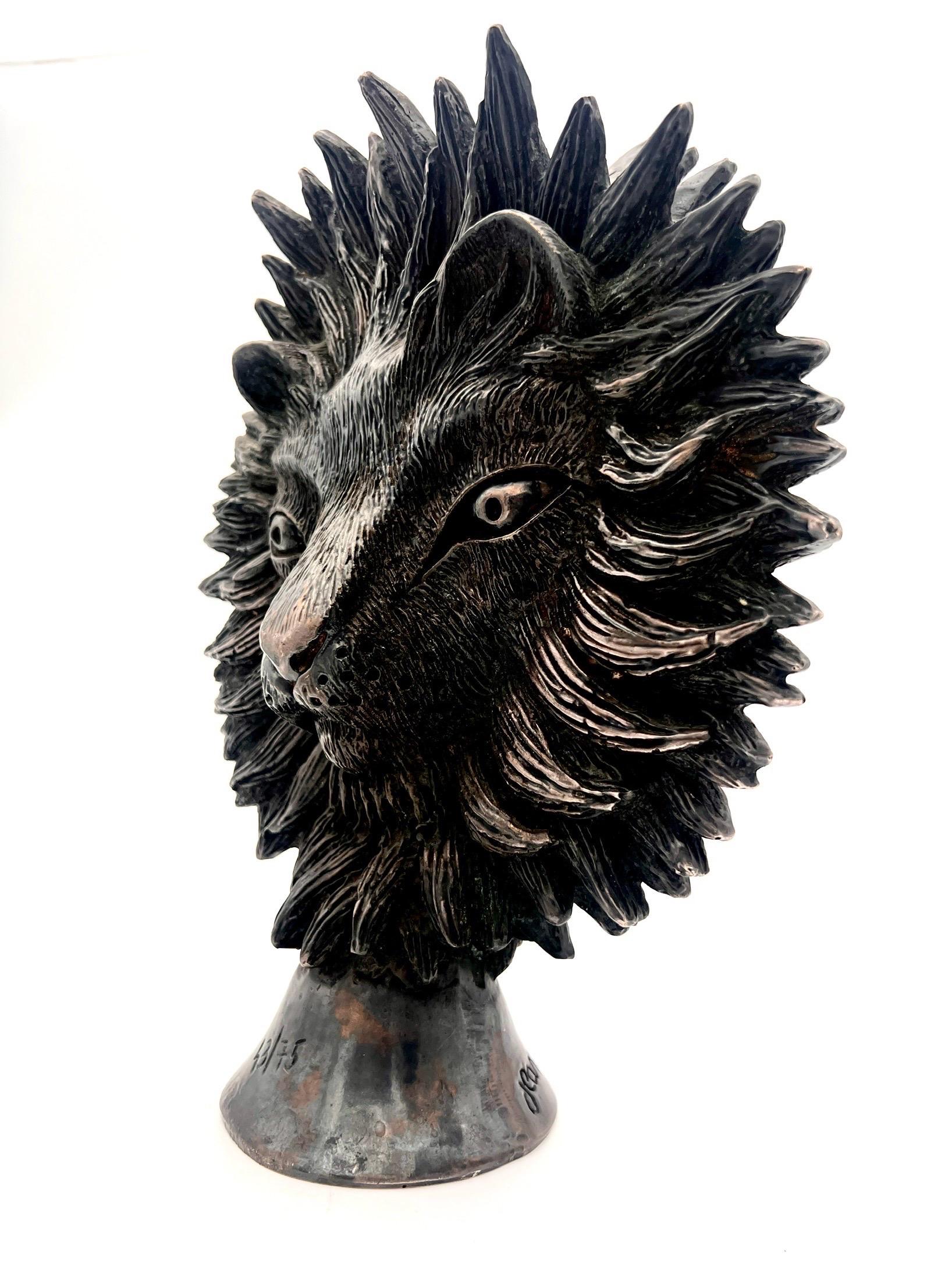 Jean Marais (1913-1998)The beast and the beauty (1947) sculpture en bronze signée. Bon état - En vente à palm beach, FL