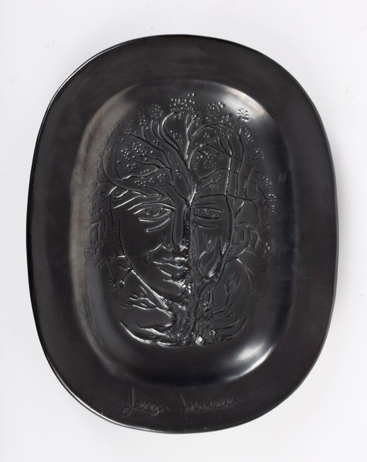 Jean Marais Black Enameled Ceramic Dish 1