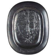 Jean Marais Black Enameled Ceramic Dish