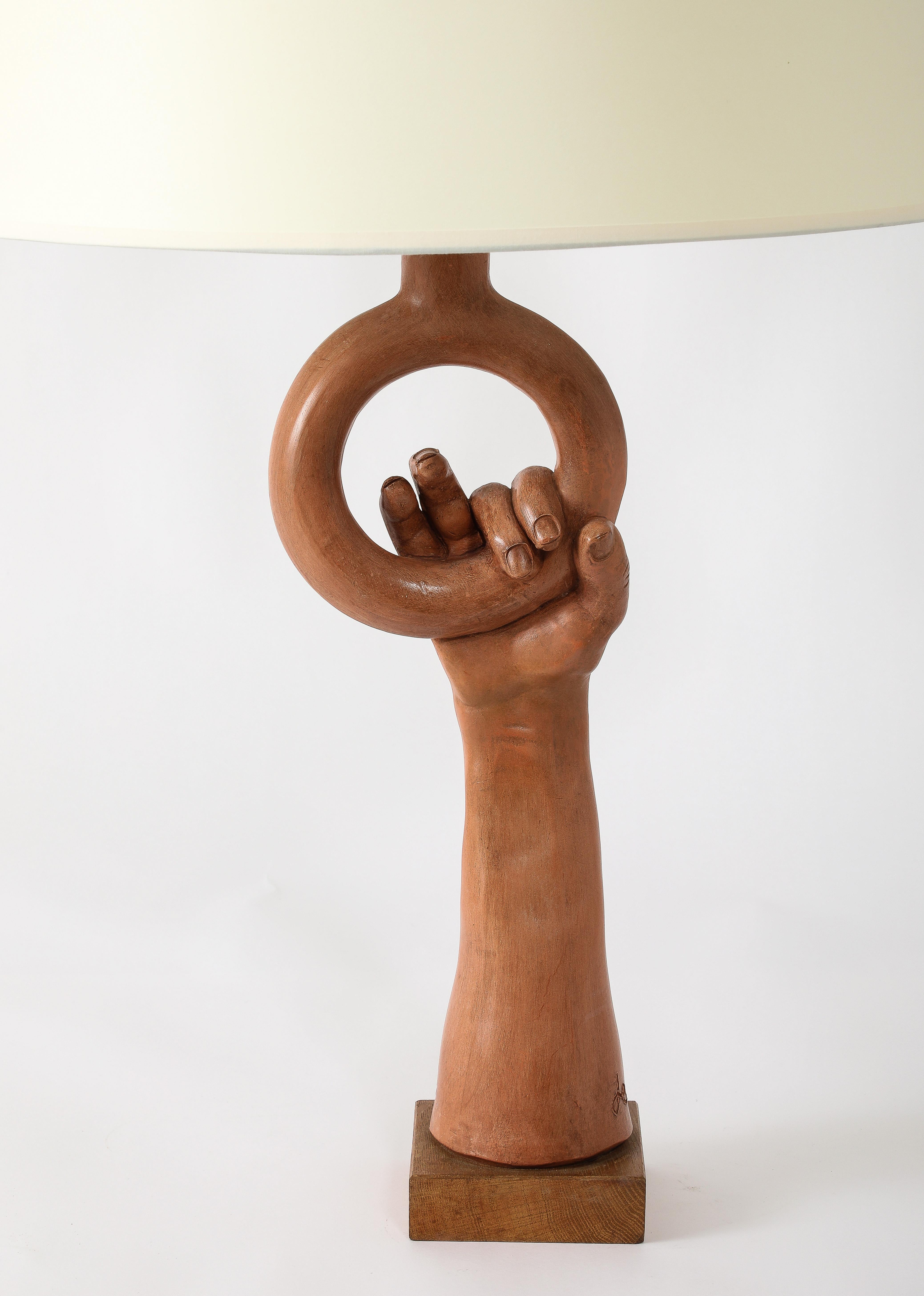 Mid-Century Modern Jean Marais Hand Lamp, France 1950's For Sale