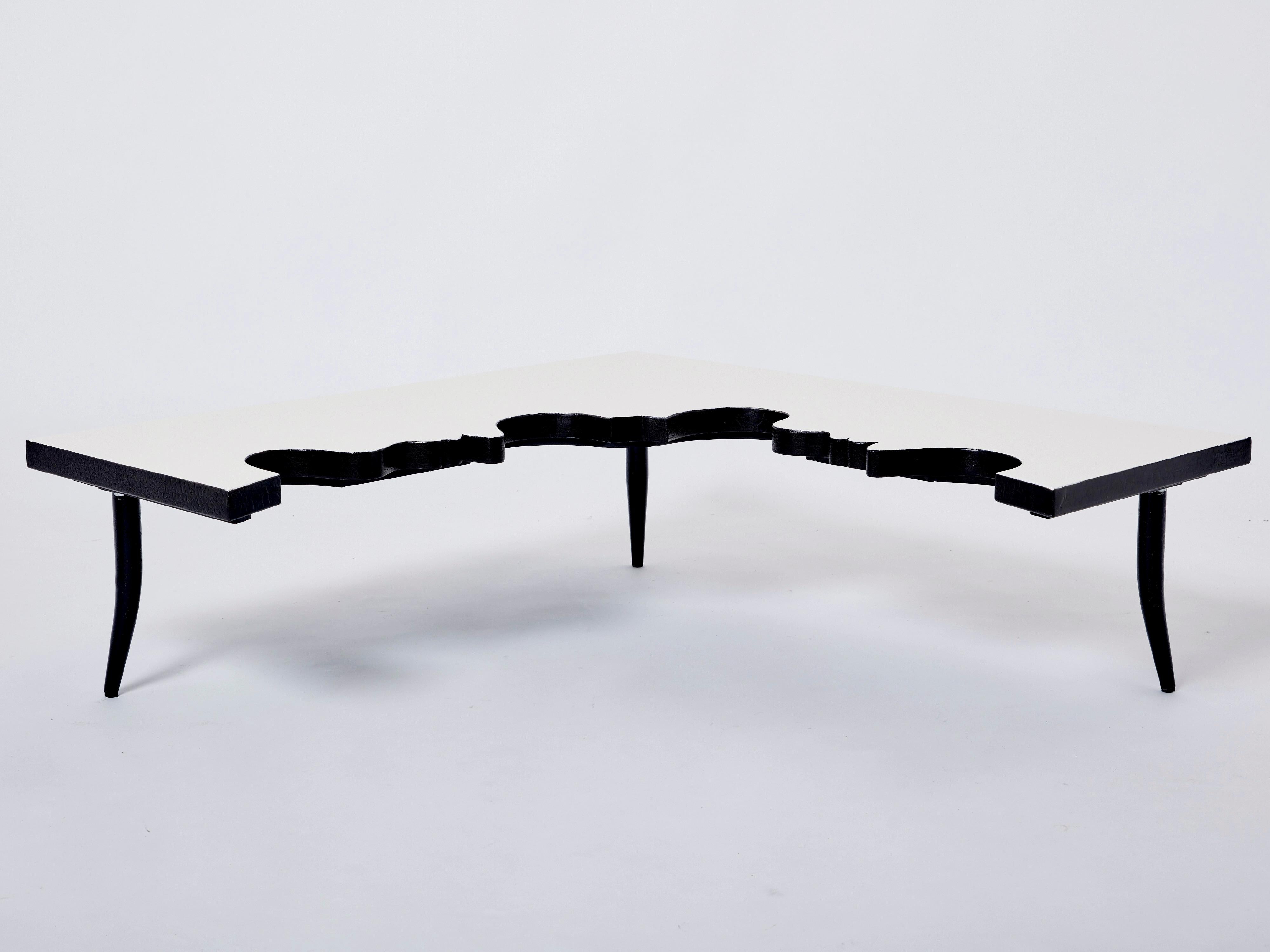 Table basse en fer et en Wood de Jean Marais Hommage à Jean Cocteau, 1972 en vente 5