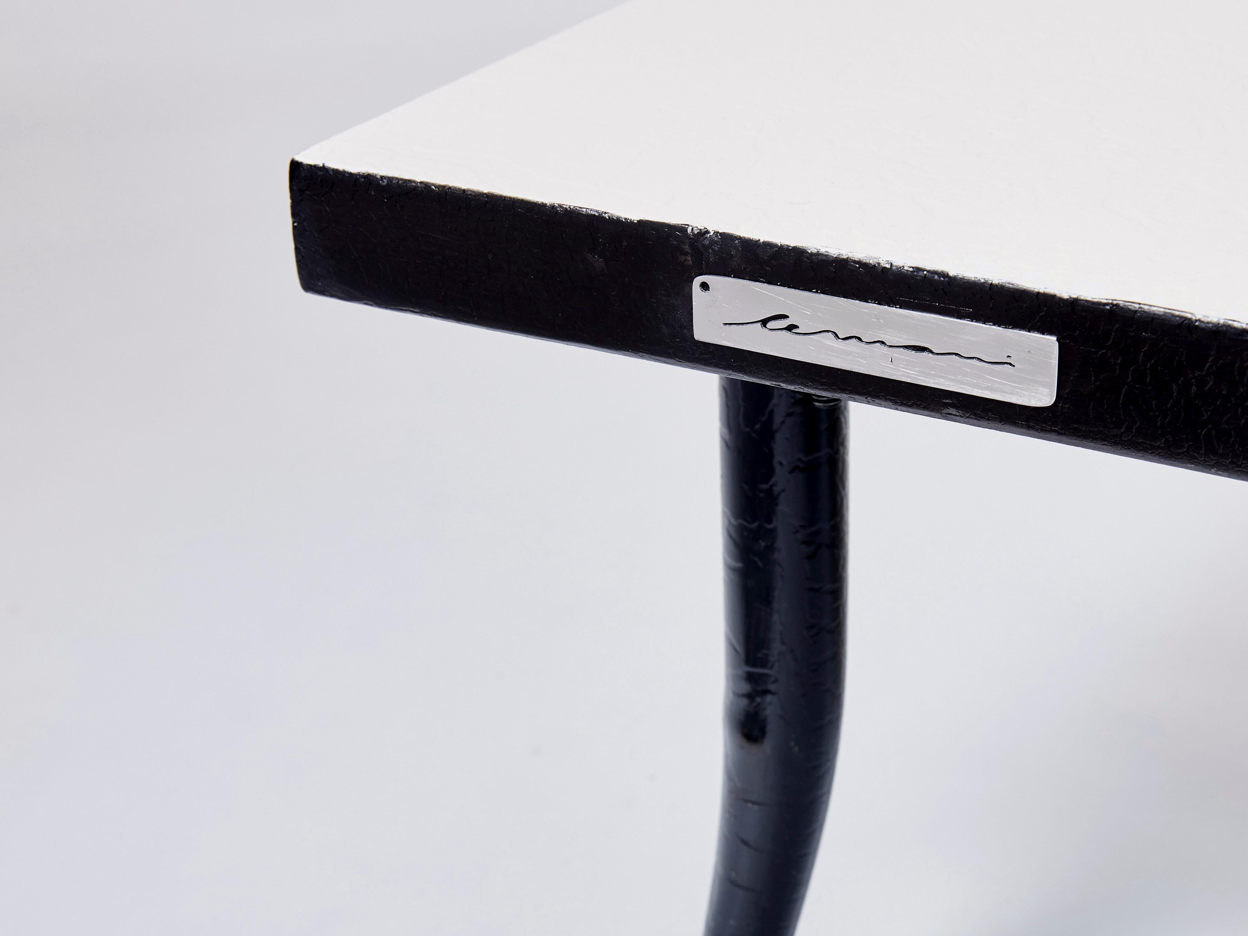 Fer Table basse en fer et en Wood de Jean Marais Hommage à Jean Cocteau, 1972 en vente