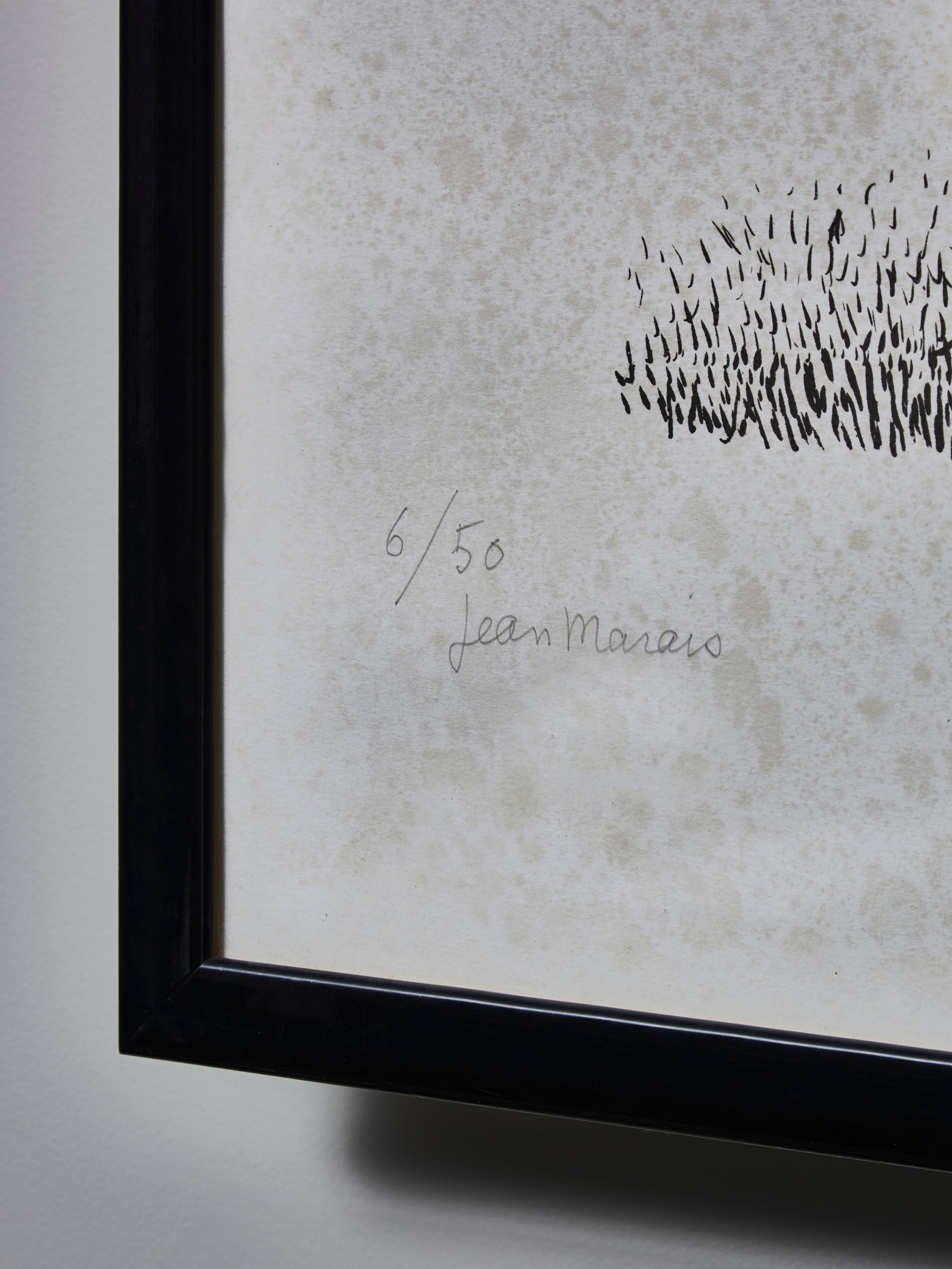 Jean Marais Lithographie zu Kostbarem Preis (Französisch) im Angebot