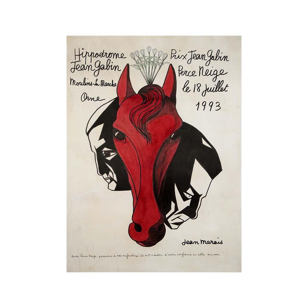1993 Cartel del Hipódromo Jean Gabin por Jean Marais en venta 1