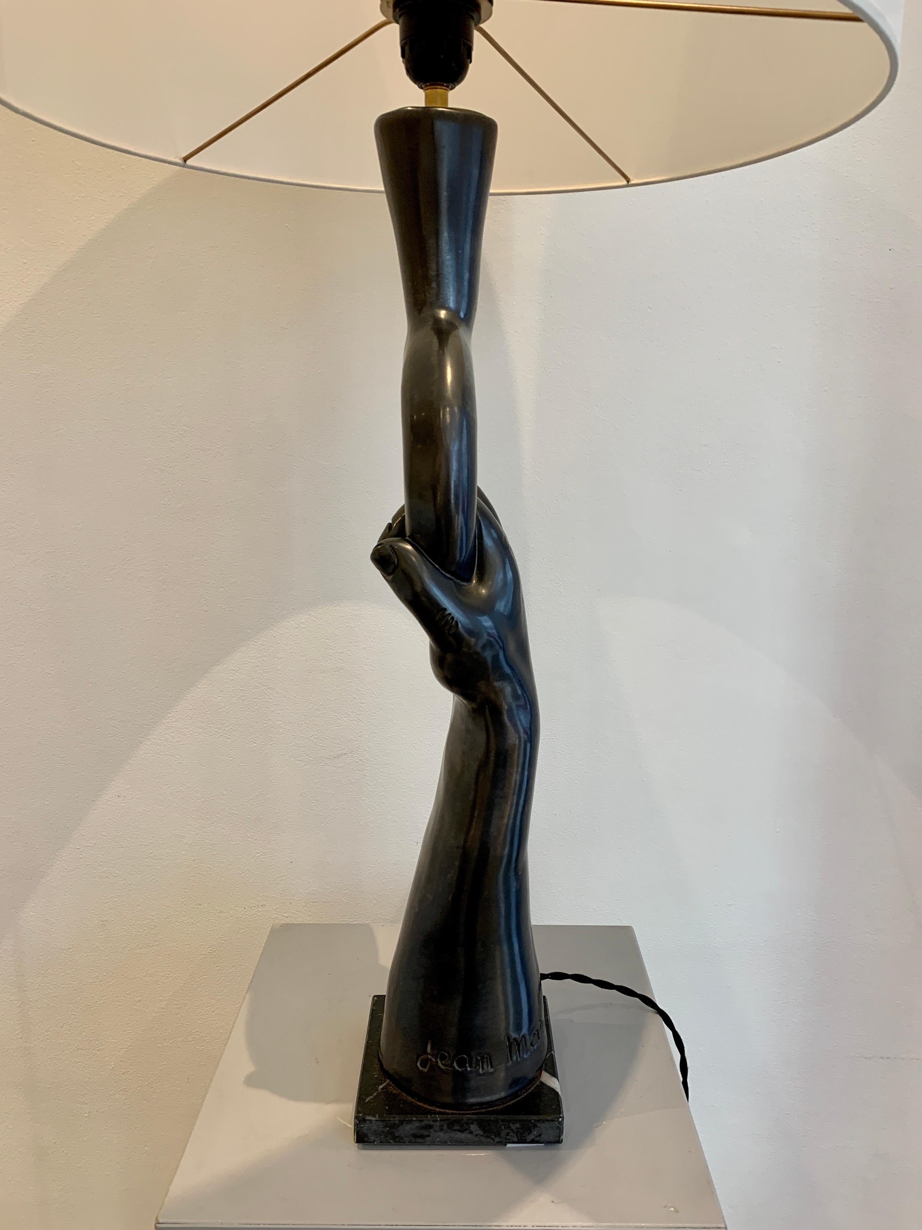Jean Marais, Table Lamp Main 1960s, Vallauris 1