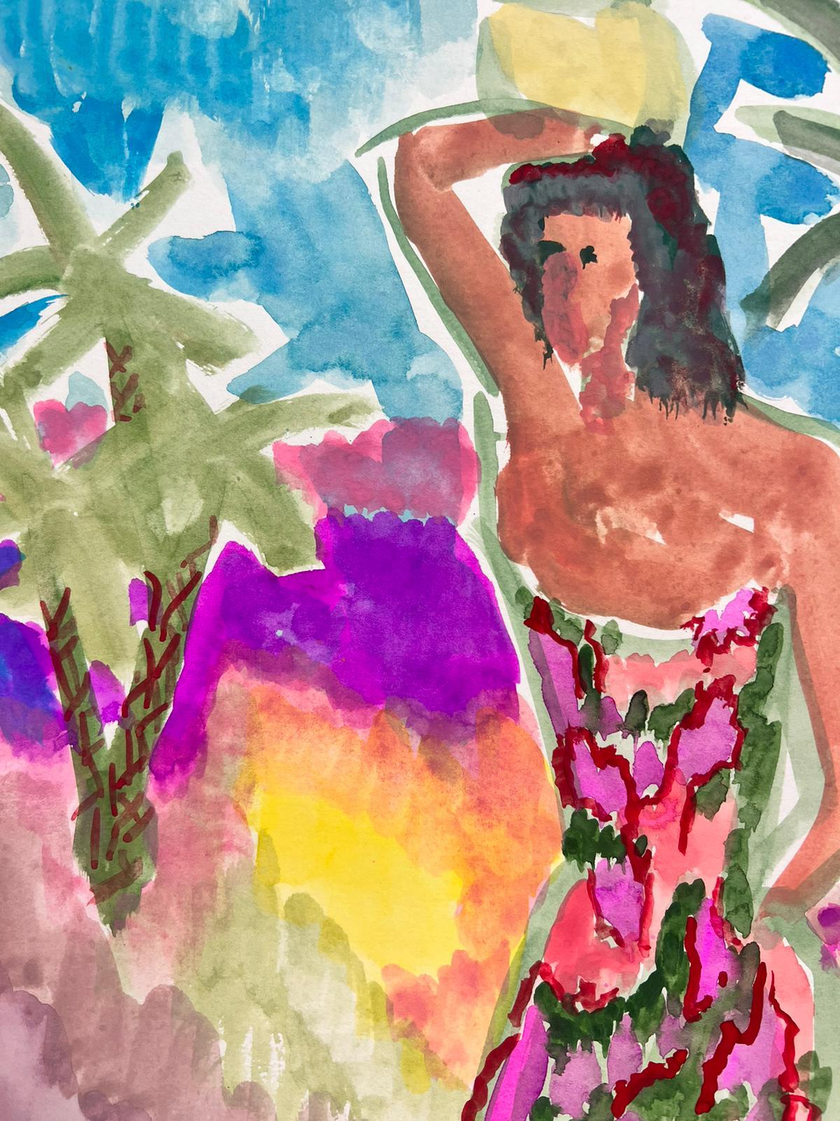 Girl in Tropical Landscape
 by Jean Marc (French 1949-2019)
watercolour on artist paper

painting: 15.75 x 11.75 inches
condition: sound condition

provenance: private collection, South of France

Superb original painting by the widely exhibited
