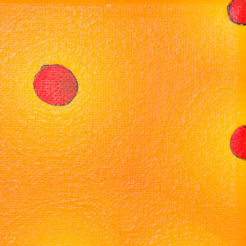 Red Labyrinth Mountain and Glowing Red Spheres in the Orange Sky Oil Painting 2