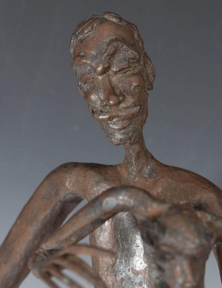 Other Jean Marc Manner Man & Monkey Bronze Sculpture For Sale