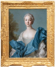 XVIIIe siècle Portrait français d'une noble par l'atelier de Jean-Marc Nattier