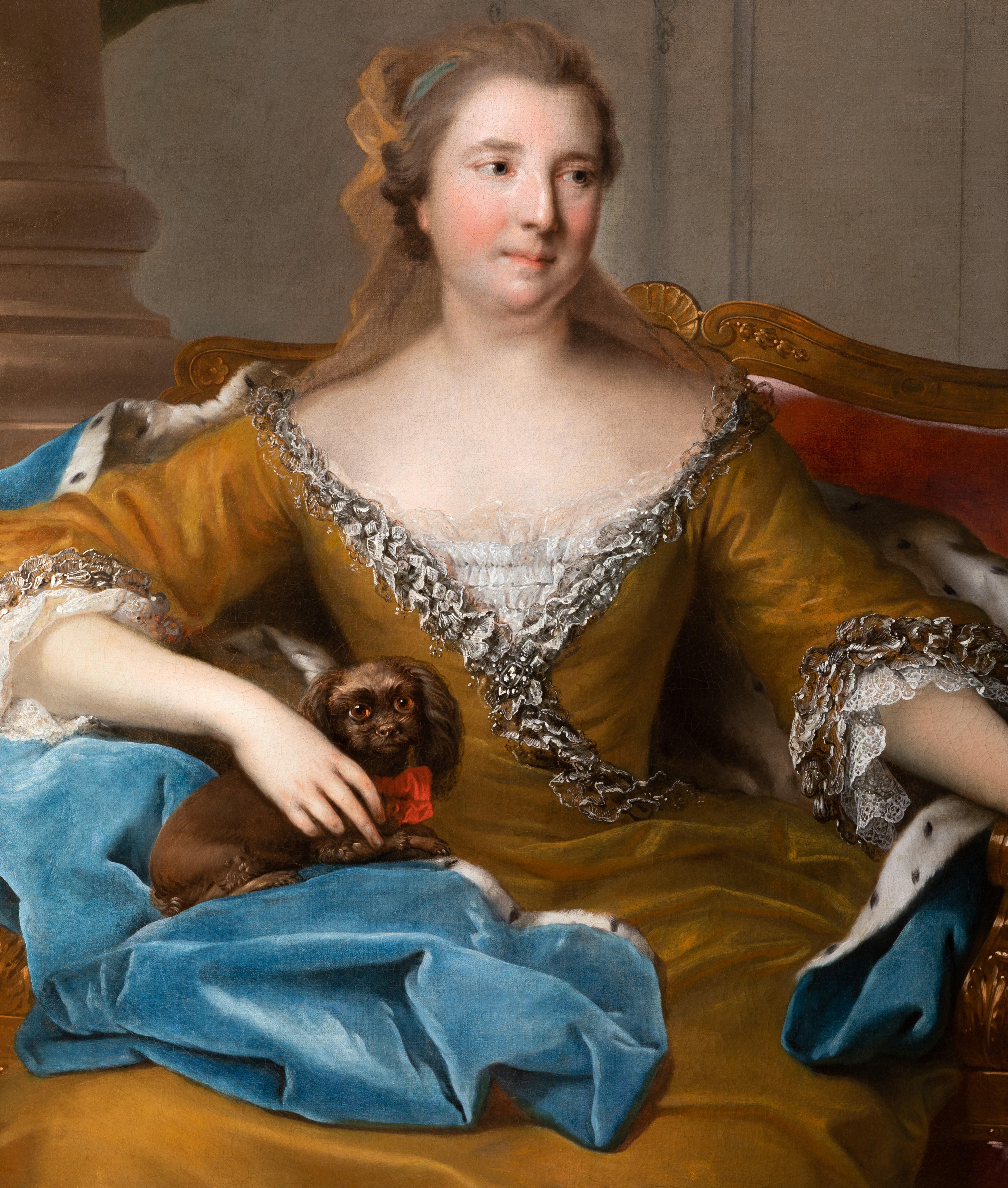 Jean-Marc Nattier (Paris, 1685 - 1766) and his workshop

Portrait of Charlotte de Hesse-Rheinfels

Oil on canvas : h. 44.09 in, w. 38.19 in

18th century carved giltwood framed

 Framed : h. 52.36 in, w. 47.63 in

Charlotte de Hesse-Rheinfels