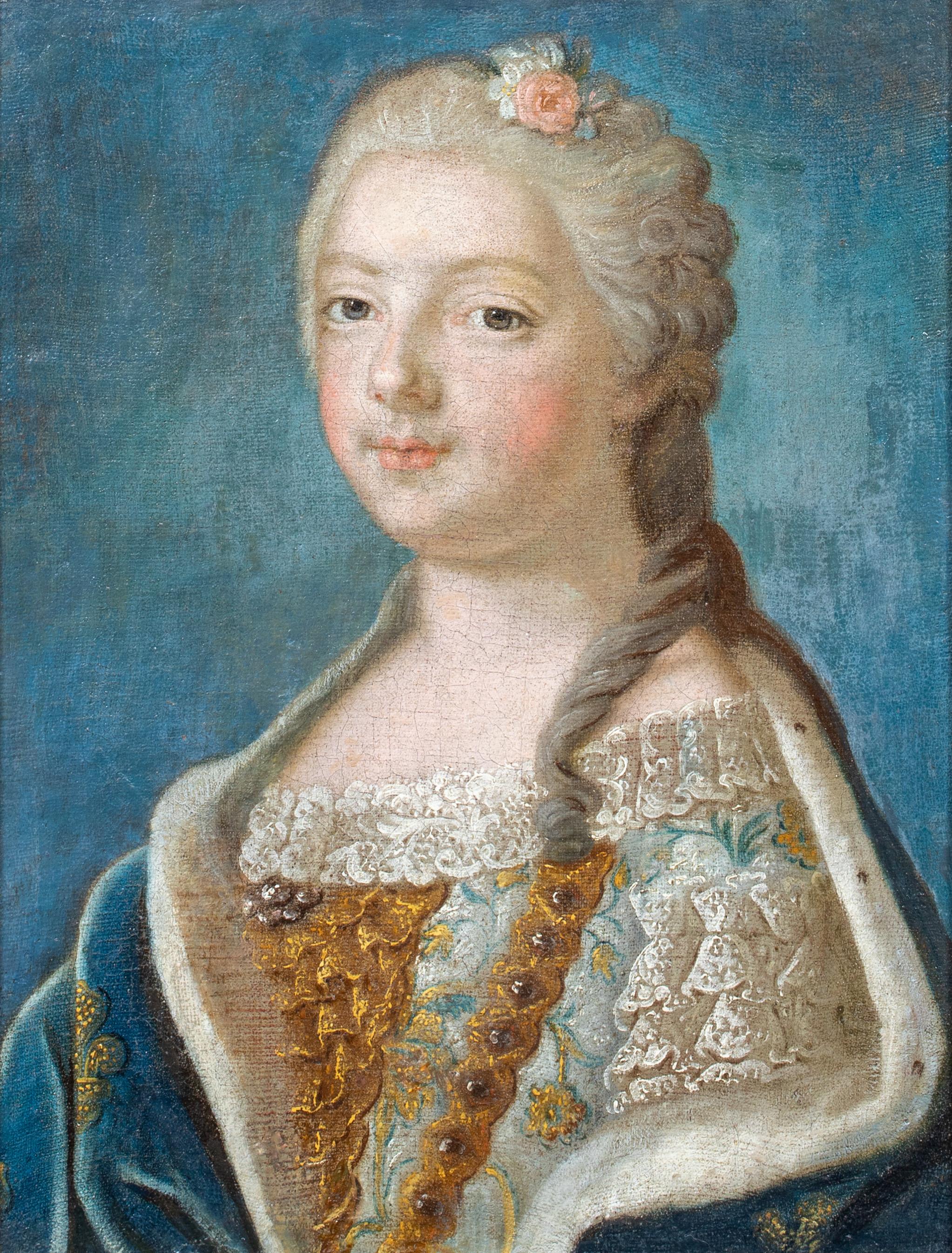 Portrait Of Marie Leszczyńska, Queen Of France (1703-1768), 18th Century - Painting by Jean-Marc Nattier