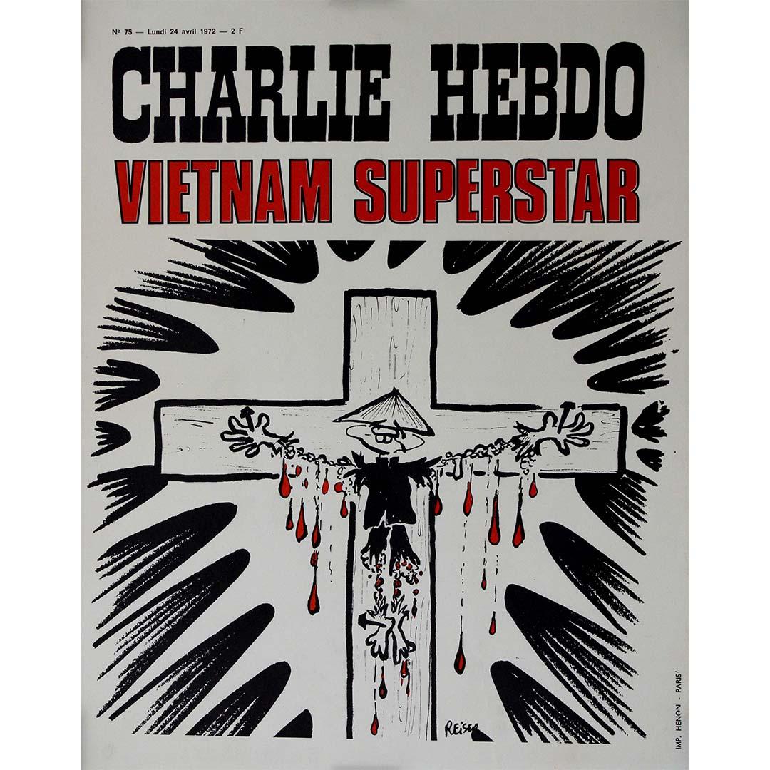 page avant Charlie Hebdo illustrée par Reiser - Vietnam Superstar, 1972 - Print de Jean-Marc Reiser