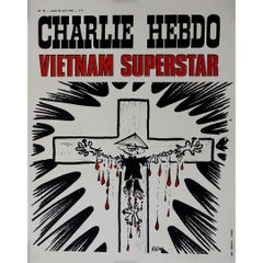 Vintage 1972 Charlie Hebdo front page illustrated by Reiser - Vietnam Superstar