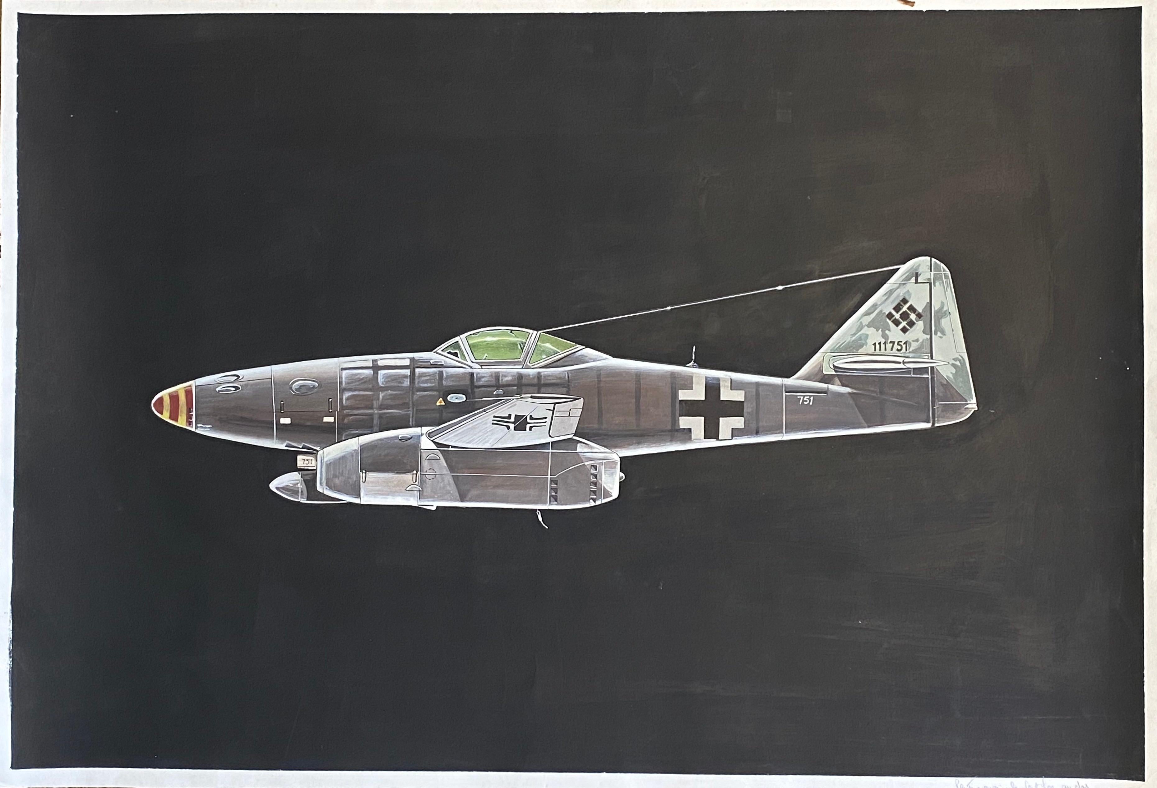 Jean Marcel Cuny Avion Messerschmitt Me 262 Bon état - En vente à Saint ouen, FR