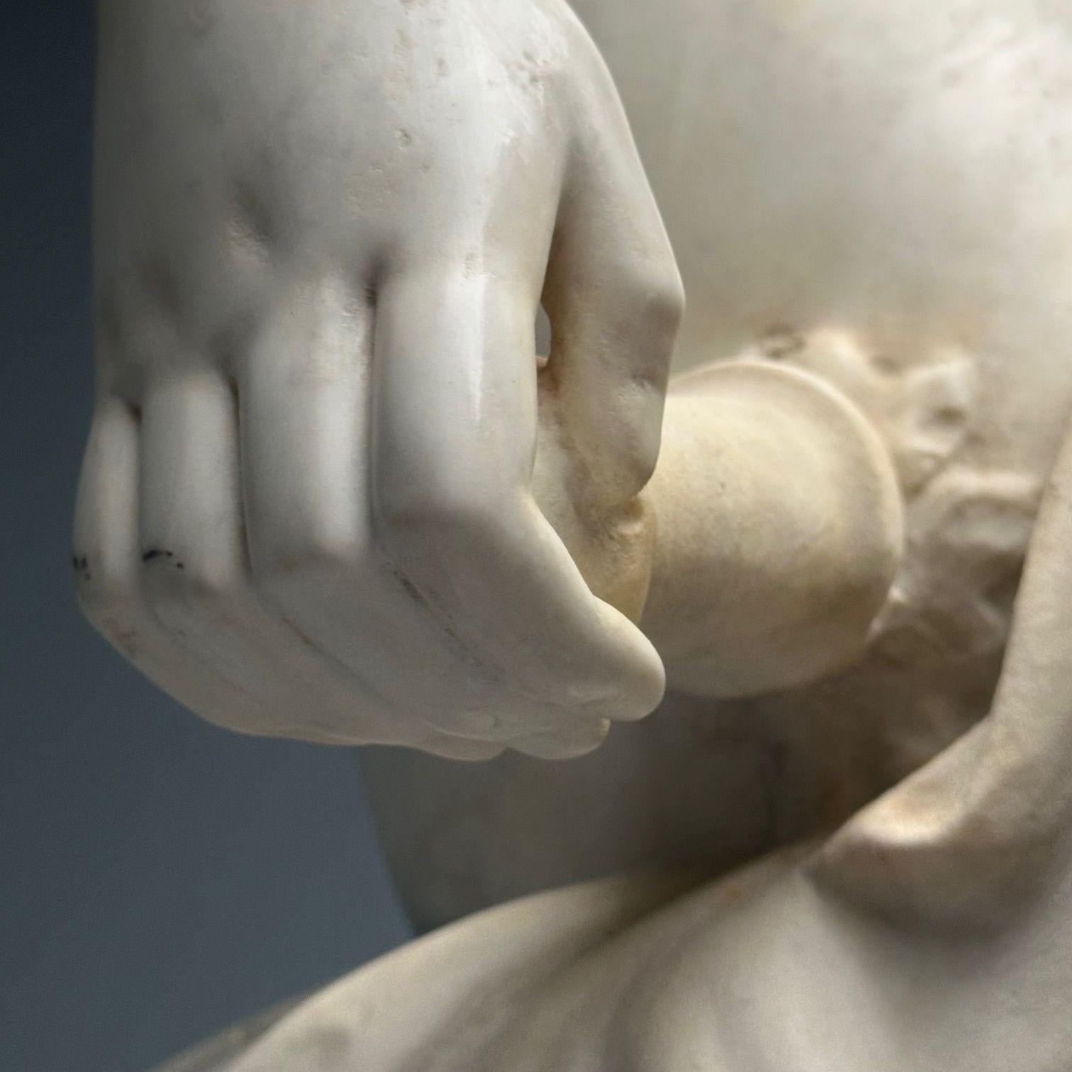Jean-Marie Boucher, Venus- und Amor-Marmorstatue, Weißer Marmor, romantisch, 1910 im Angebot 9
