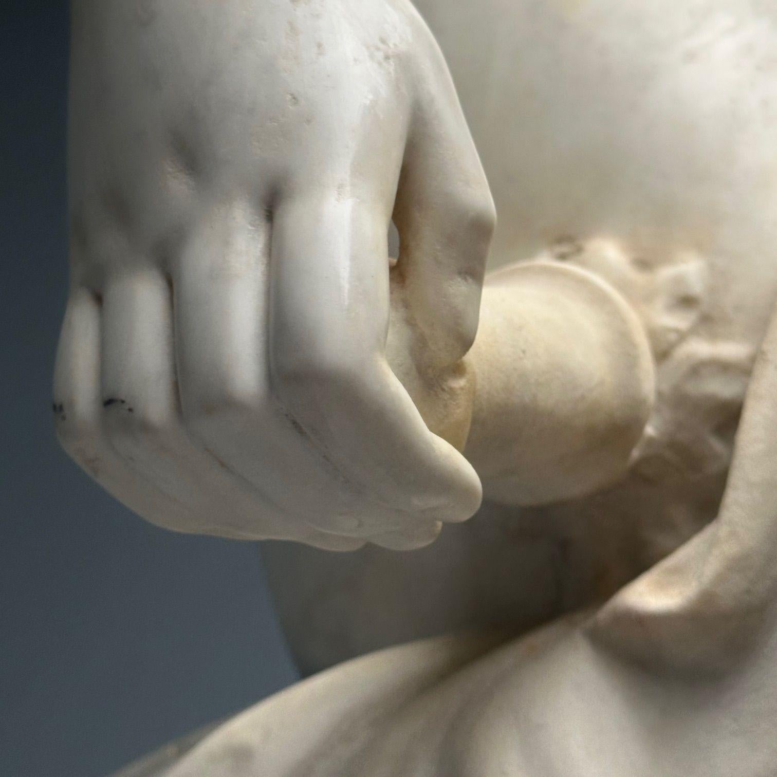 Statue de Vénus et Cupidon en marbre blanc, romantique, Jean-Marie Boucher, 1910 en vente 9