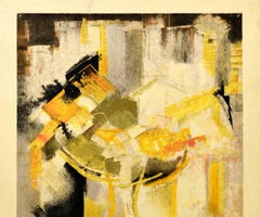 Original Vintage Exhibition Poster Abstract Artist JM Calmettes Galerie De Poche