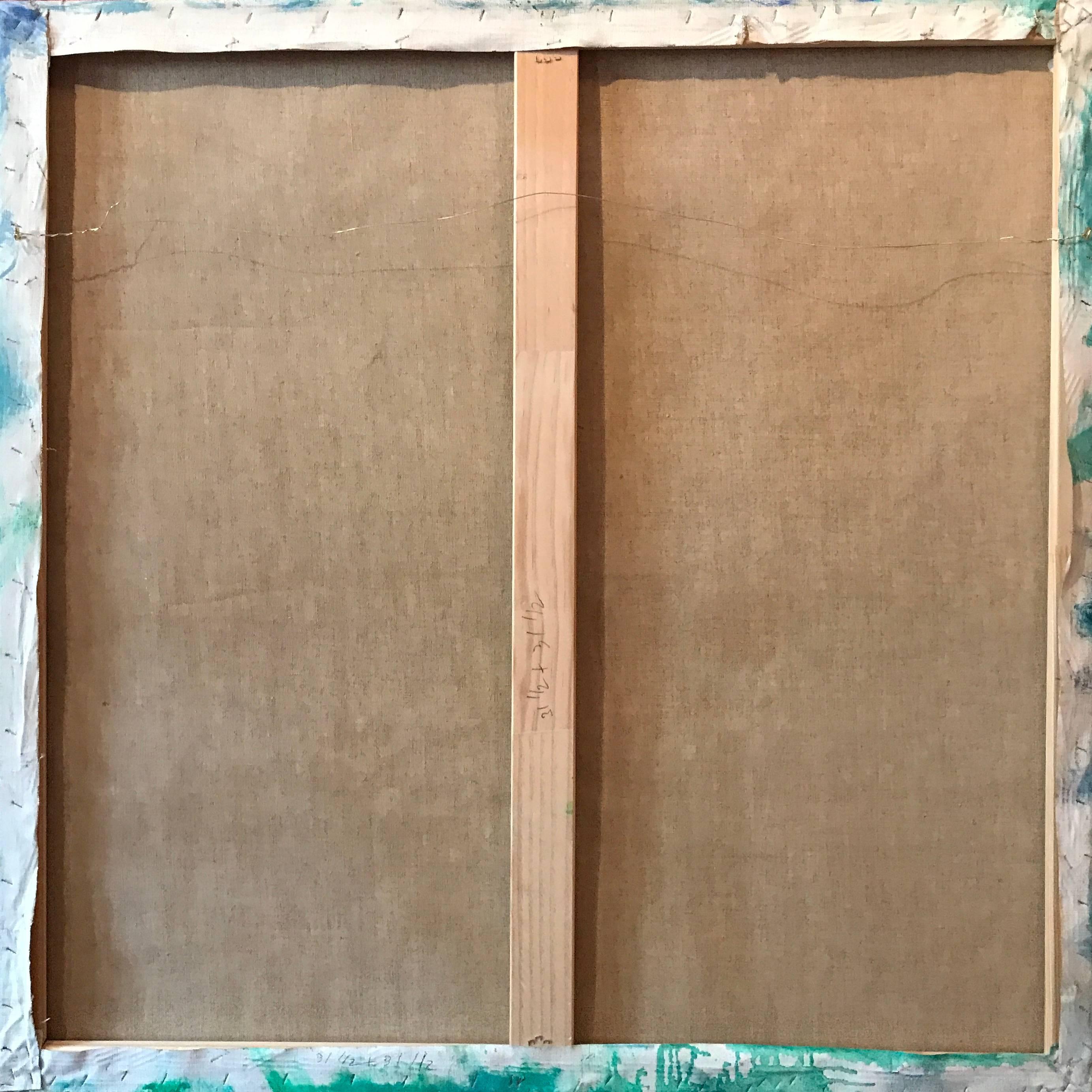 Grande pittura ad olio originale Astrazione Greene & Greene Turchese colori in vendita 1