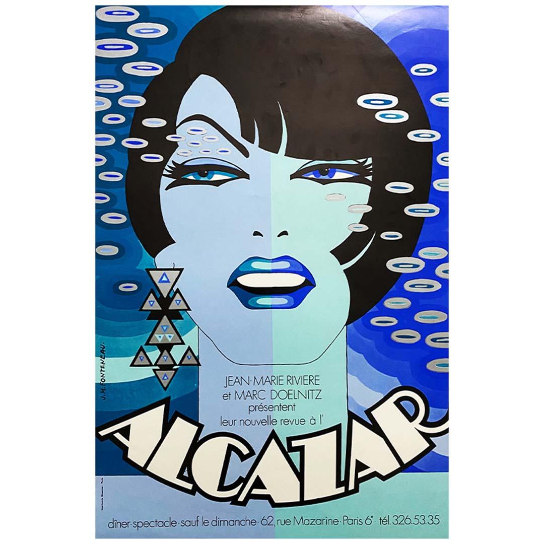 An original poster realized by Fonteneau to promote the Alcazar - Cabaret - Show - Print by Jean-Marie Fonteneau