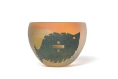 Jean-Marie Giguère Abstract Fish Art Glass Sculpture Circa 1999